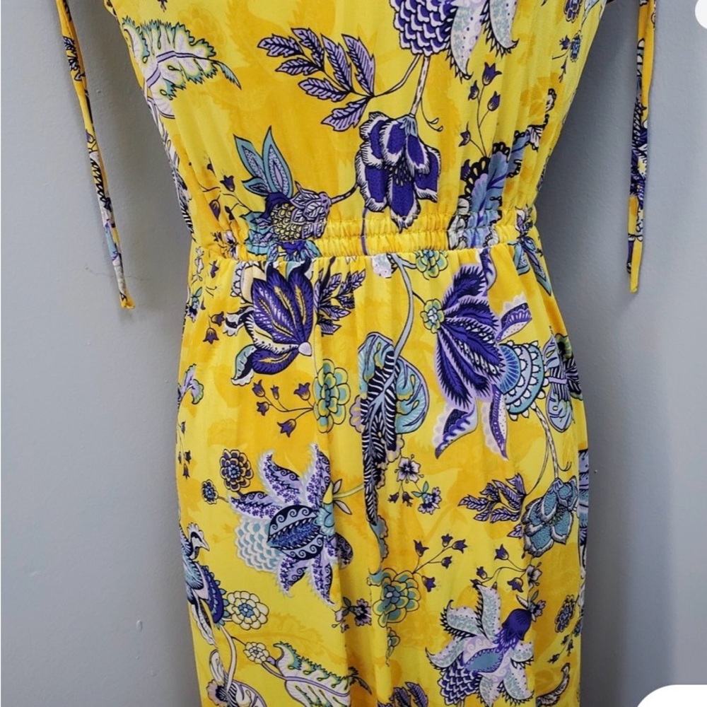 IMAN Yellow and Blue Floral Maxi Dress - Picture 4 of 16